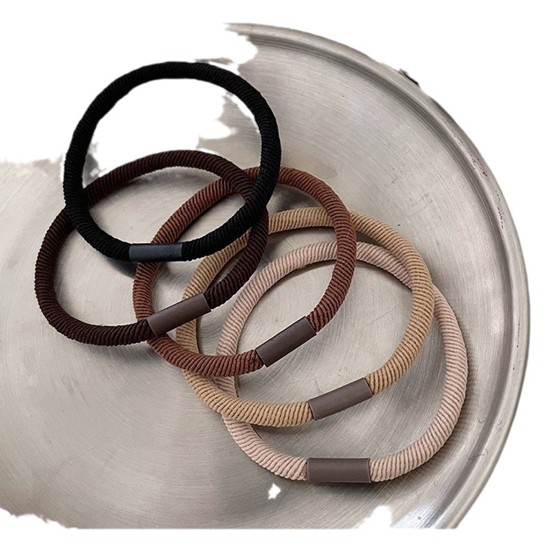 Japonés y coreano simple dulce alta banda elástica de pelo viajero no hace daño pelo Cola de Caballo cuerda de pelo de moda durable todo-fósforo accesorios para el cabello al por mayor