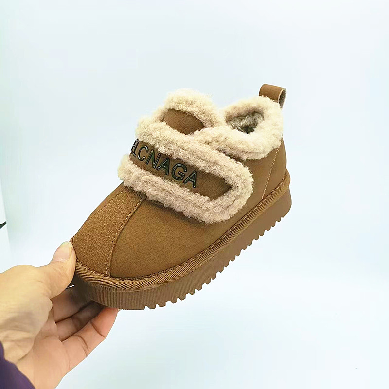 27-37 Tamaño de invierno de niños botas de nieve 2025 nuevas botas cortas para niños con botas de algodón gruesas para bebés calientes