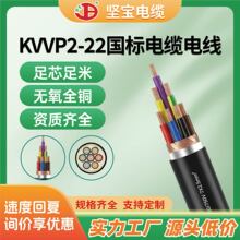 国标KVVP2-22钢带铠装屏蔽控制电缆纯铜10-37芯地埋信号控制线