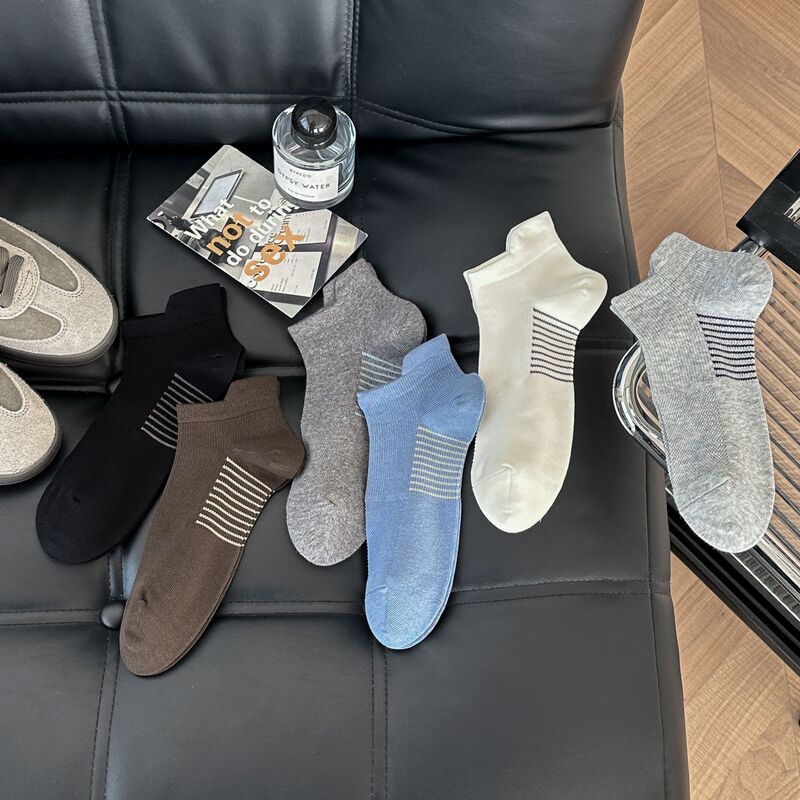 Men's Short Socks, Cotton, Summer, Cool and Breathable, Low-Cut, Thin Sports Socks, Breathable, Shallow-Cut, Anti-Odor, Sweat-Absorbing, No-Show Socks