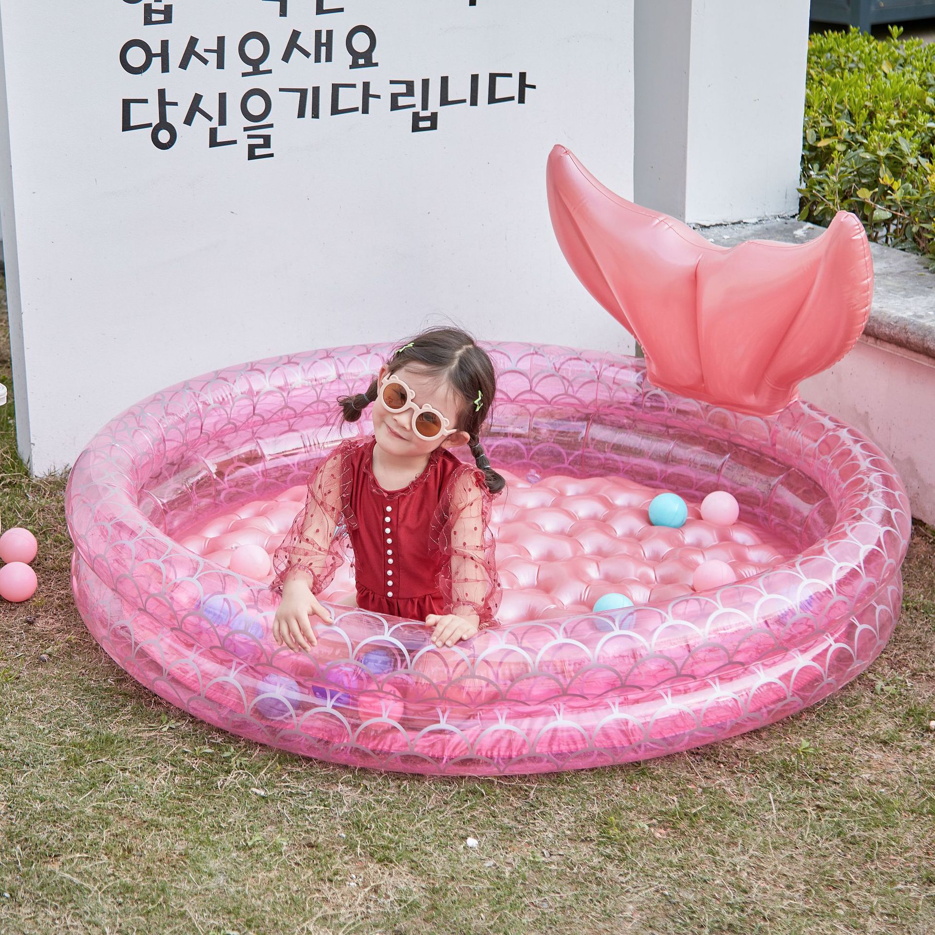Jialan ins Thickened PVC Inflatable Mermaid Pool Household Baby Baby Swimming Pool Ocean Ball Pool