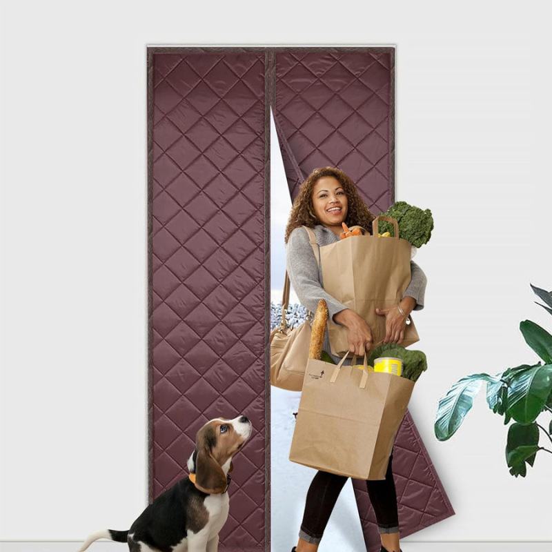 Winter Cotton Door Curtain, No-Drill Magnetic Wind-Blocking Partition Curtain, Warm Home Door Curtain, Windproof Winter Cotton Door Curtain, No-Drill Magnetic Wind-Blocking Partition Curtain, Warm Home Door Curtain, Windproof