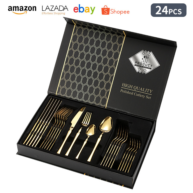 Cross-Border Amazon Small Waist Stainless Steel Knife, Fork and Spoon Tableware Western Tableware Steak Knife and Fork High-Value Set Cross-Border Amazon Small Waist Stainless Steel Knife, Fork and Spoon Tableware Western Tableware Steak Knife and Fork High-Value Set