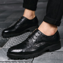 外贸小码英伦男士尖头皮鞋37码跨境春秋季潮流时尚发型师休闲鞋男