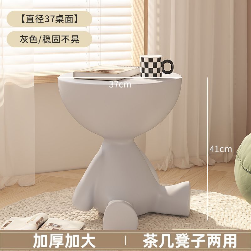 +업그레이드된 디자이너 버전 [크리에이티브 사이드 테이블] 라이트 그레이 화이트++