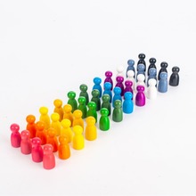 木质米宝卡卡颂棋子儿童多功能实木桌游棋子亲子互动跳棋人形棋子