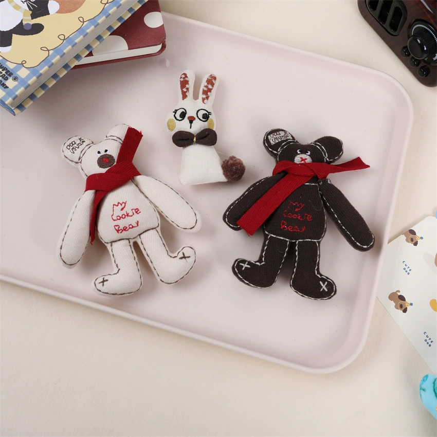 Креативная мультяшная кукла медведь маленький кролик игрушка кукла подвеска брошь diy ювелирные аксессуары брелок