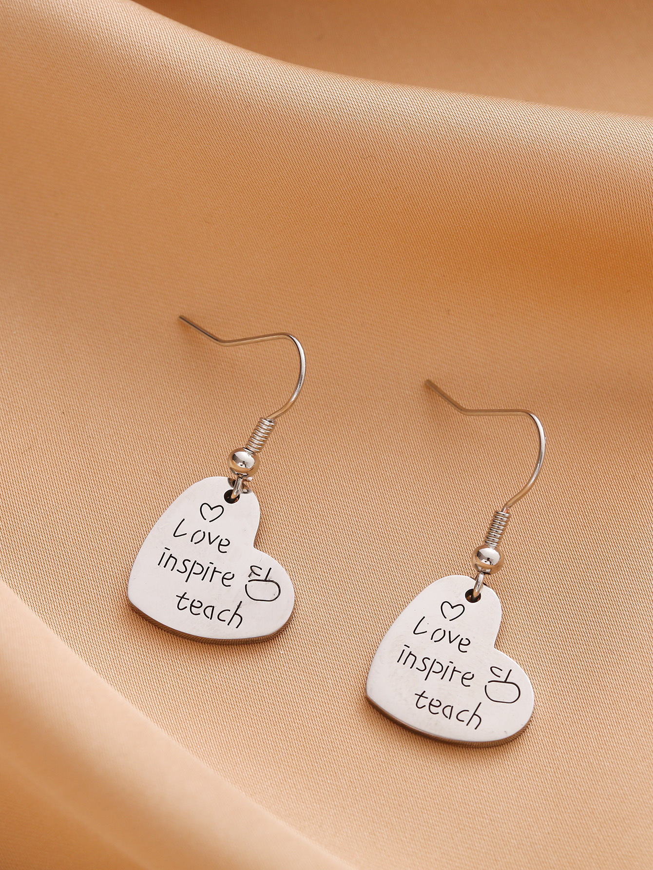 love inspire teach Earrings and Earrings are selling well in foreign trade. Wholesale of stainless steel DIY stud earrings and earrings pic 3