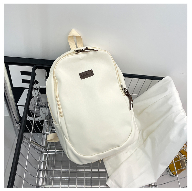 Solid Color School Daily School Backpack display picture 4