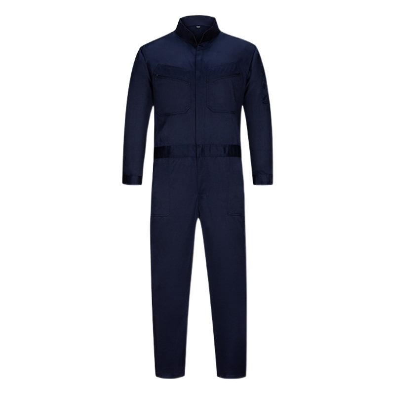 Cross-Border Spring and Autumn One-Piece Workwear with Logo Printing, Workshop Factory Crew Uniforms, One-Piece Mechanic Uniforms, Foreign Trade Labor Protection Clothing