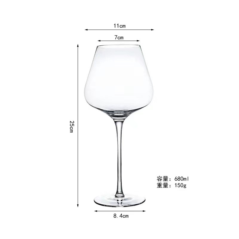 Luz lujo Copa de vidrio de gran capacidad transparente vino tinto vino blanco champán vidrio hecho a mano Borgoña taza