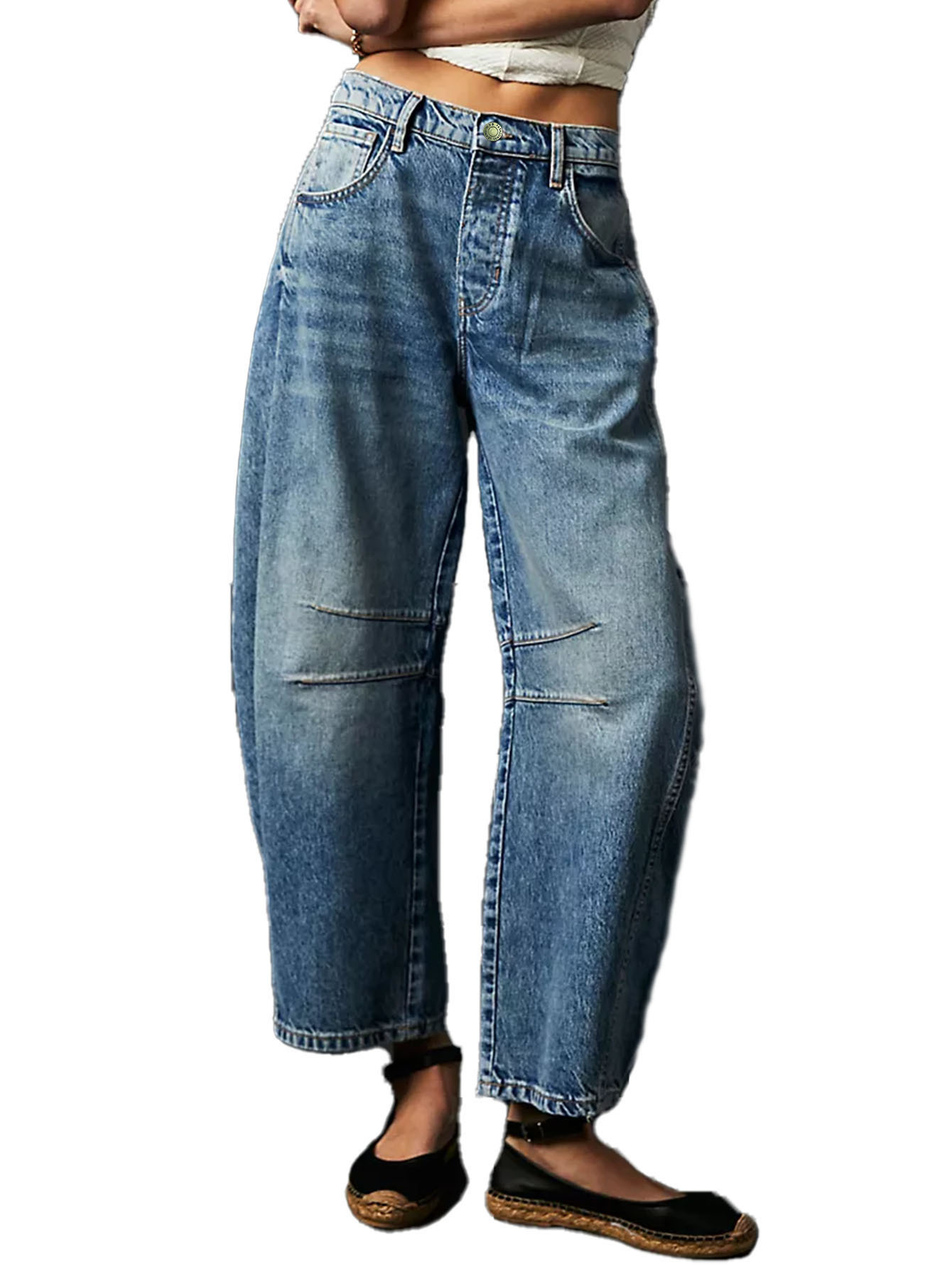 2023 New Cross-Border European And American Hot-Selling Fashion Casual Wide-Leg Loose Jeans For Women Mid-Low Waist_ecoleips.com