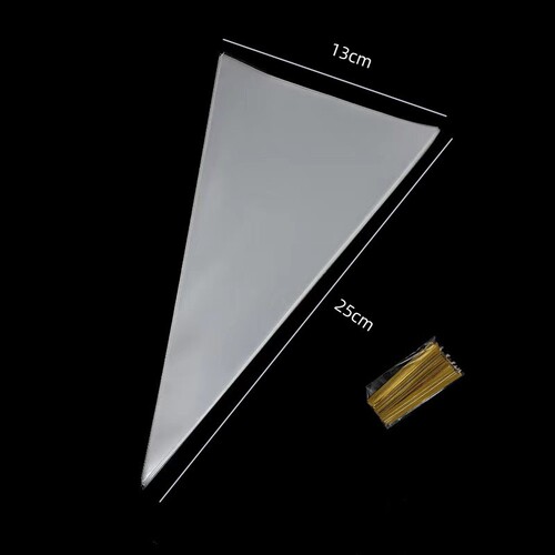 opp triangle bag transparent candy packaging bag opp plastic bag cone snack packaging amazon
