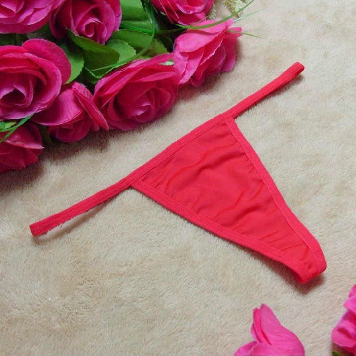Простой thong T-штаны, черные, белые, красные, желтые и синие многоцветные варианты женского сексуального нижнего белья