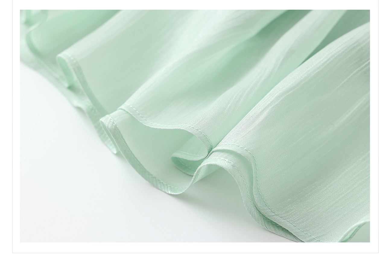 Đầm dài phong cách Trung Hoa mới cổ tròn tay vest dáng suông N8028 — màu xanh lục lam chi tiết 15