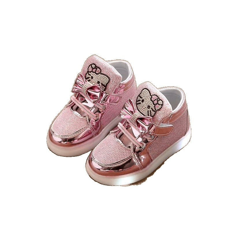 Spring and Autumn New Children's Shoes Cartoon Lighting Shoes Children's Flashing Sports Shoes Girls Luminous Single Shoes Baby Toddler Shoes Trendy
