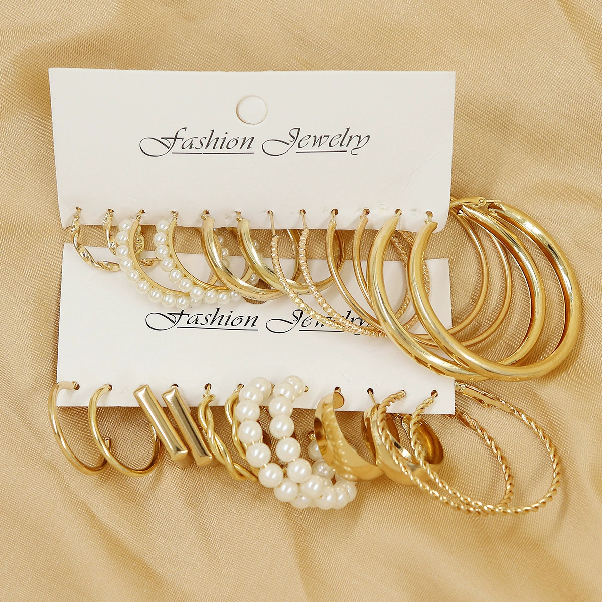 Metal Earrings Set, Retro Creative Design with Pigtail Hooks, Simple Elegant, Assorted Colors
