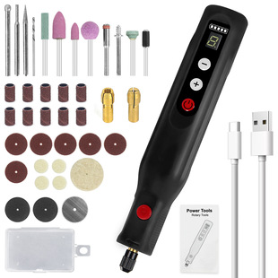 5-Speed Mini Electric Grinder with Light and Display, USB Rechargeable Electric Drill, Practical Tool Kit, Multi-Functional Grinding Tool