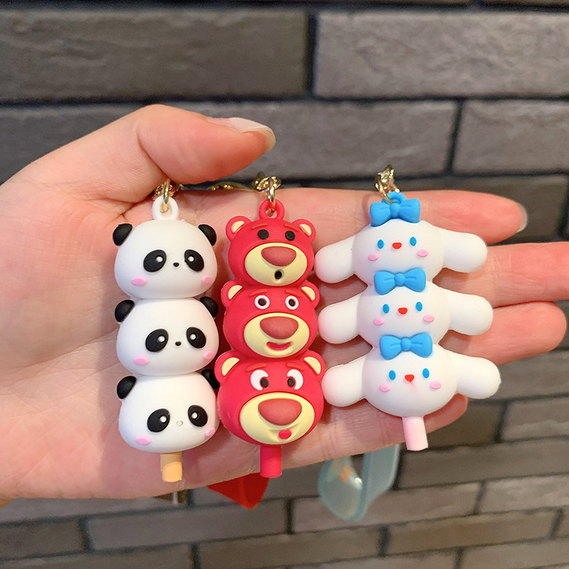Tamaño pequeño jengle llavero Panda Yugui perro muñeca colgante bolsa de coche adornos pequeño regalo