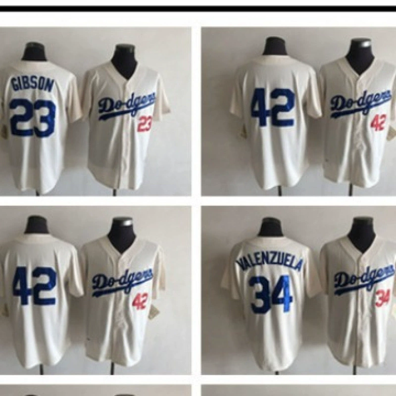 Ретро-версия бейсбольной формы Los Angeles Dodgers с вышивкой, копия формы команды.