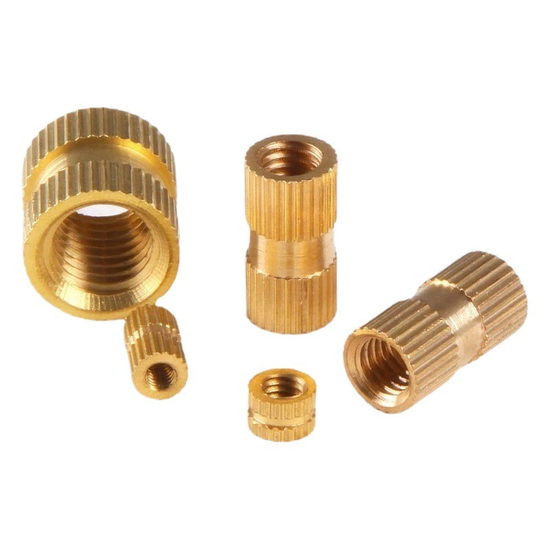 Медная гайка с накаткой медная инъекционная гайка через глухое отверстие медная карта медная вставка Встроенная деталь M2M3M4M5M6M8