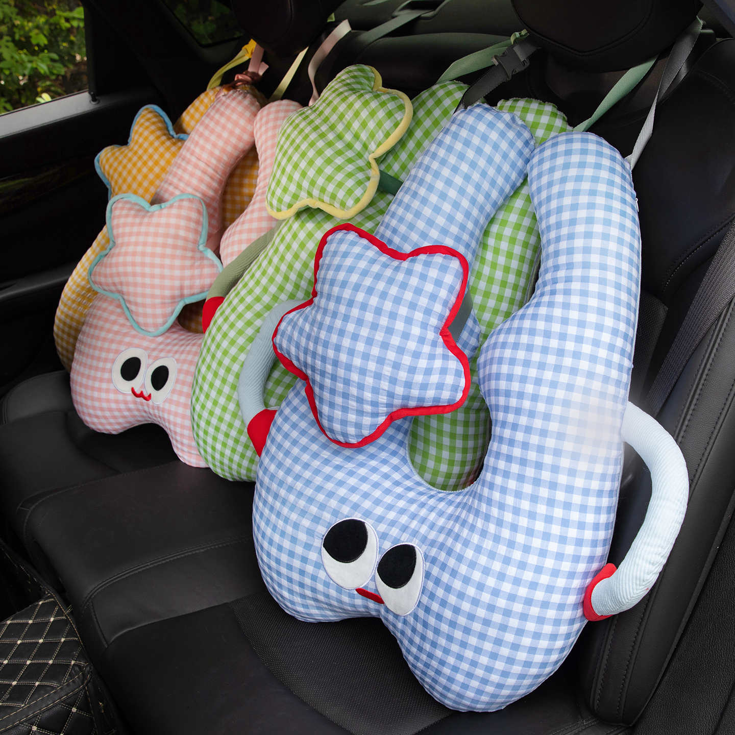 almohada de automóvil para niños que duermen en automóvil, cinturón de asiento trasero de automóvil, almohada de cuello anti-stroking para adultos, almohada de cuello para ancianos