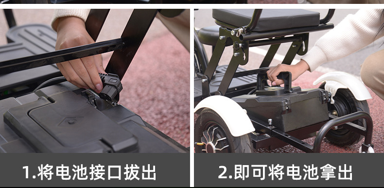 Electric Folding Scooter for the Elderly, Electric Scooter for Parent-Child Leisure, Small Electric Vehicle for Disabled People, Four-Wheeled Electric Vehicle
