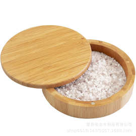 竹制调味罐一层盐边盒沾盐器糖边盒果汁鸡尾酒调味盒厂家批发