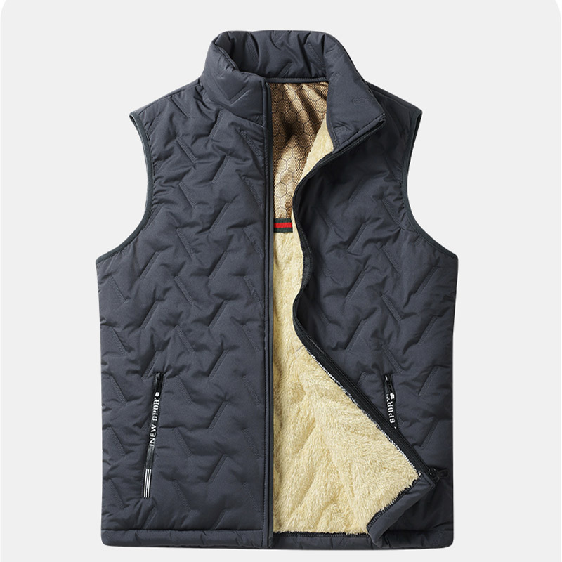 Chaleco transfronterizo marca de moda gruesa caliente hombre gran camisa de hombro de invierno otoño pareja chaleco sólido