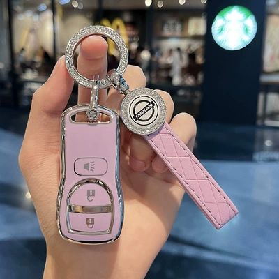 Car key bag: Key Set Old Wear-resistant - nissan-g-smart-3-key-purple-single-shell-car-standard-leather-rope