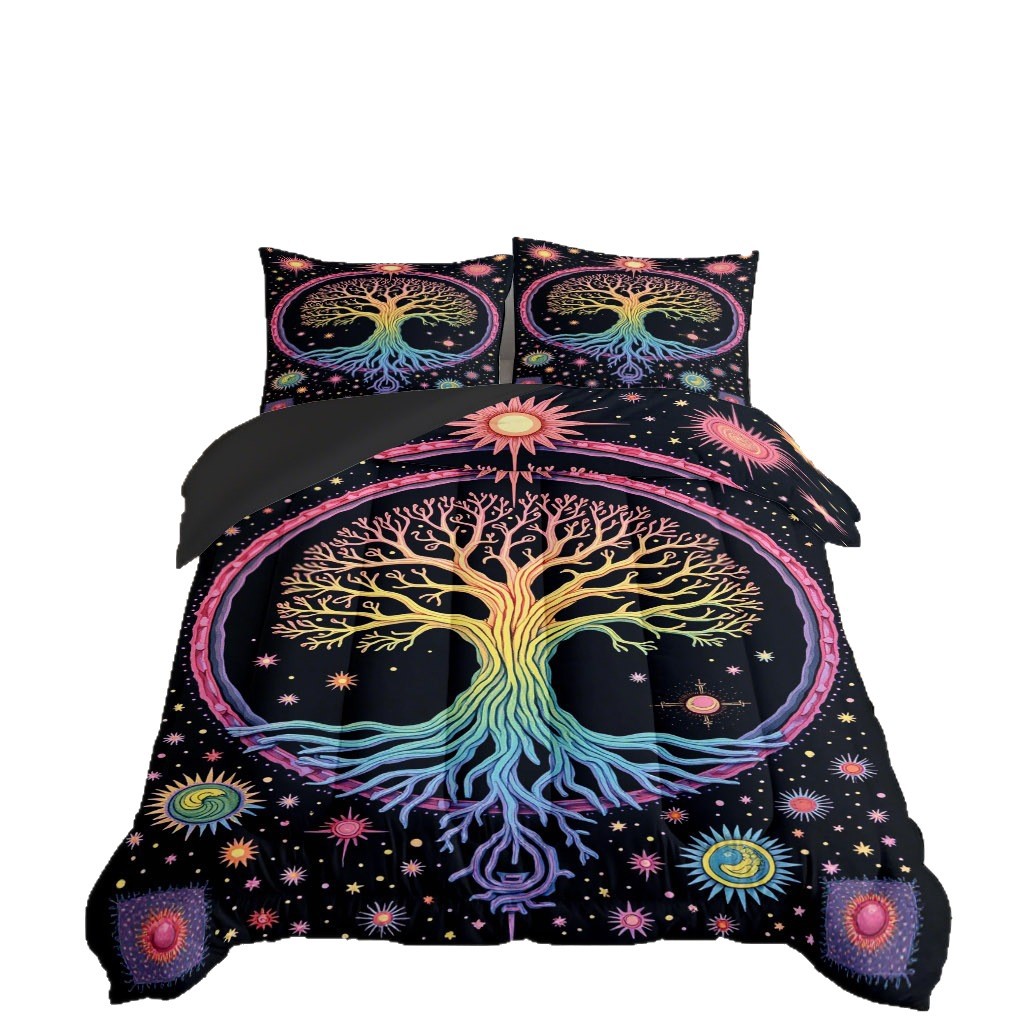 TEMU / JIT Amazon árbol de la vida impresión digital 3D 180gms colcha colcha con colcha de cama