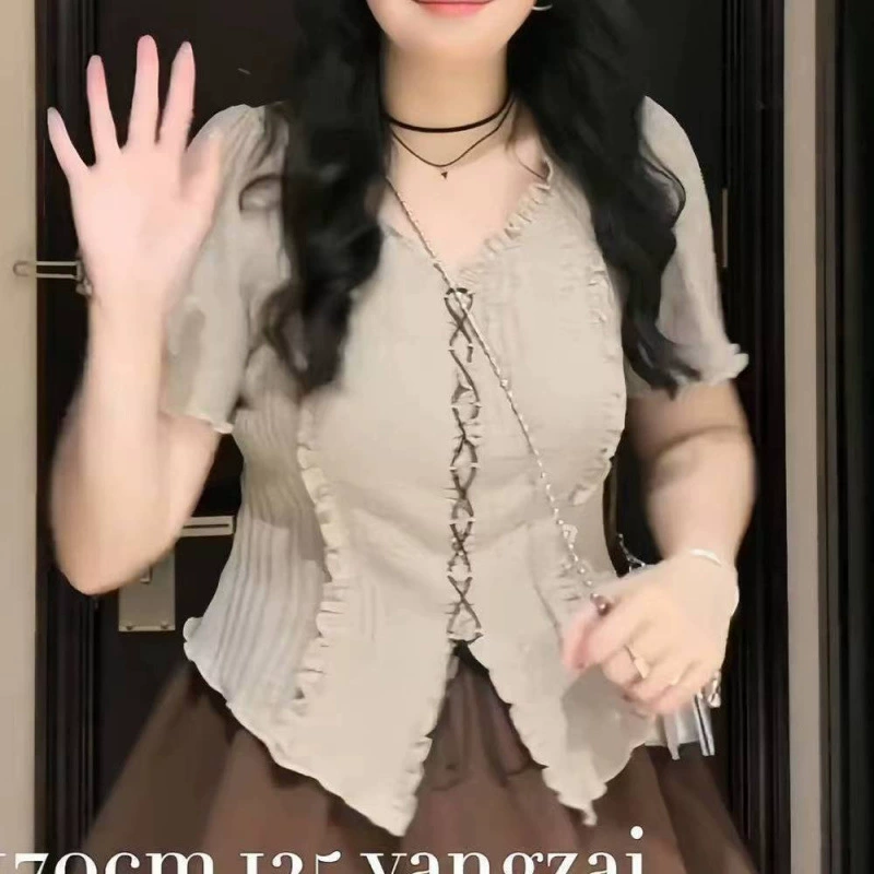 Летний комплект юбка и топ, для женщин plus size, с коротким рукавом, размеры M–4XL