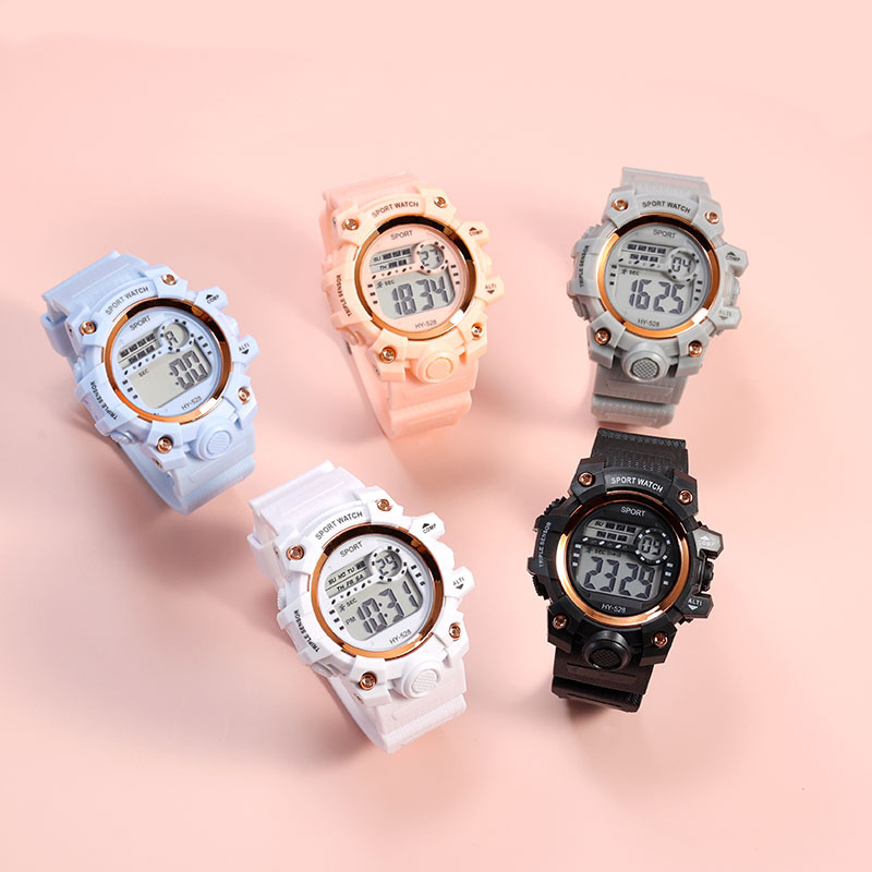 New Korean-style student multi-functional LCD fashion leisure sports electronic watch for men and women junior high school students campus style watch