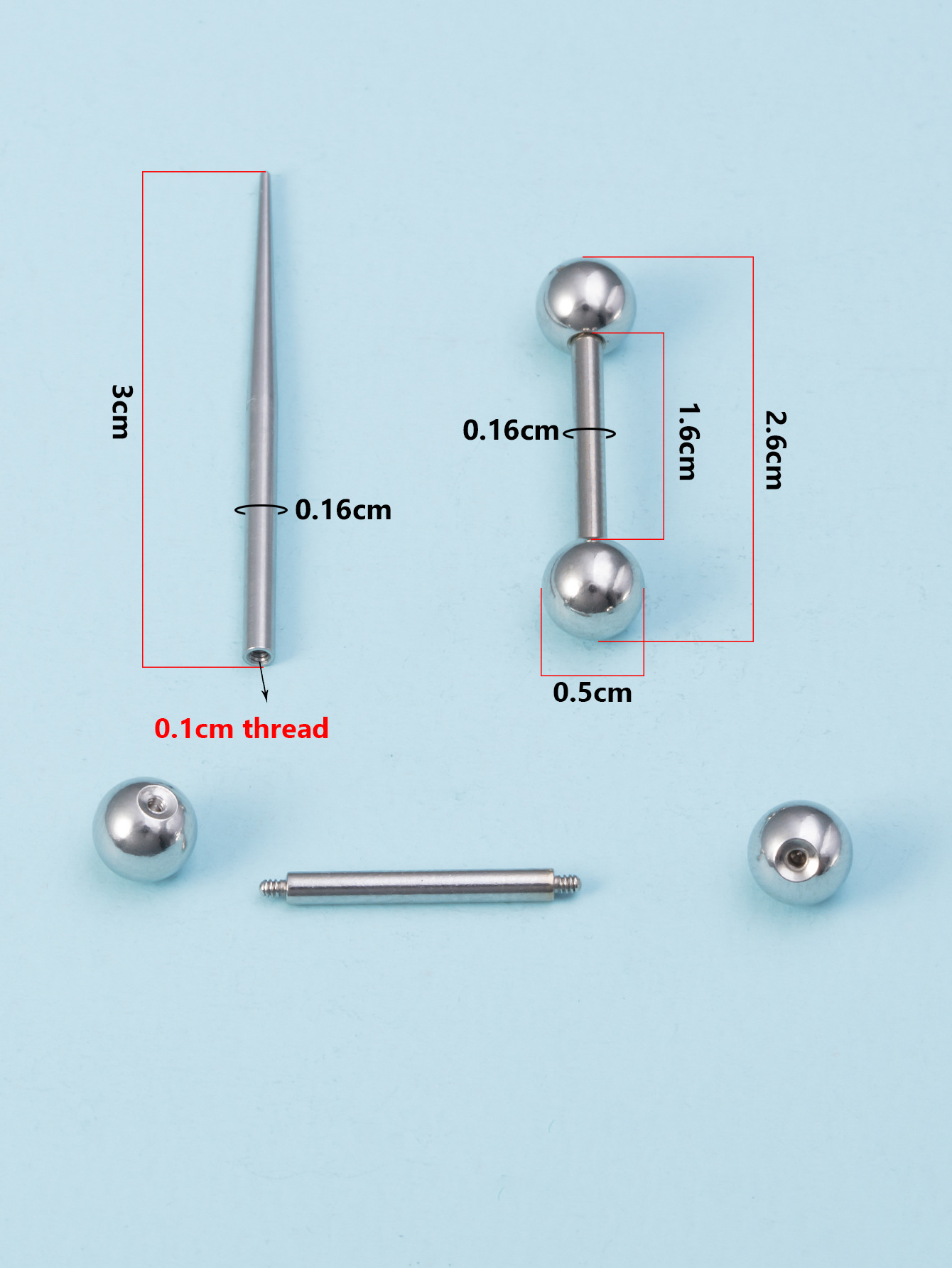 Piercing Guide Navel Ring Tongue Stud Nipple Ring Lip Stud Piercing Set