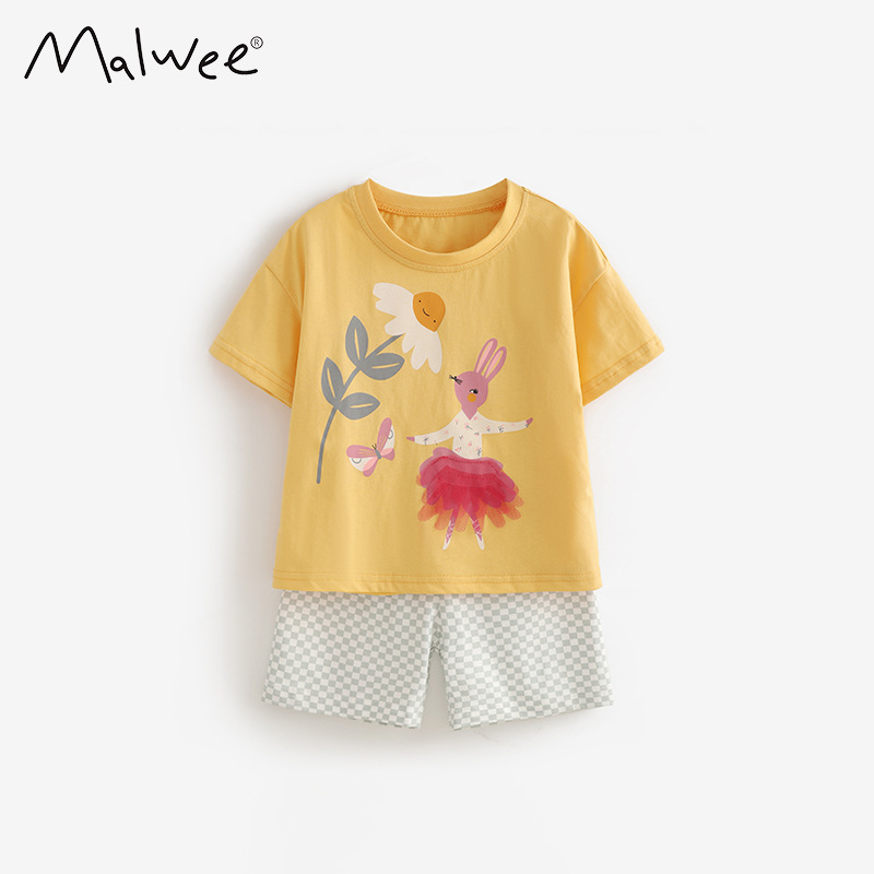 Malwee transfronterizo ropa infantil de mujer extranjera ropa de moda chica extranjera callejera de dos piezas ropa de niñas europea y americana