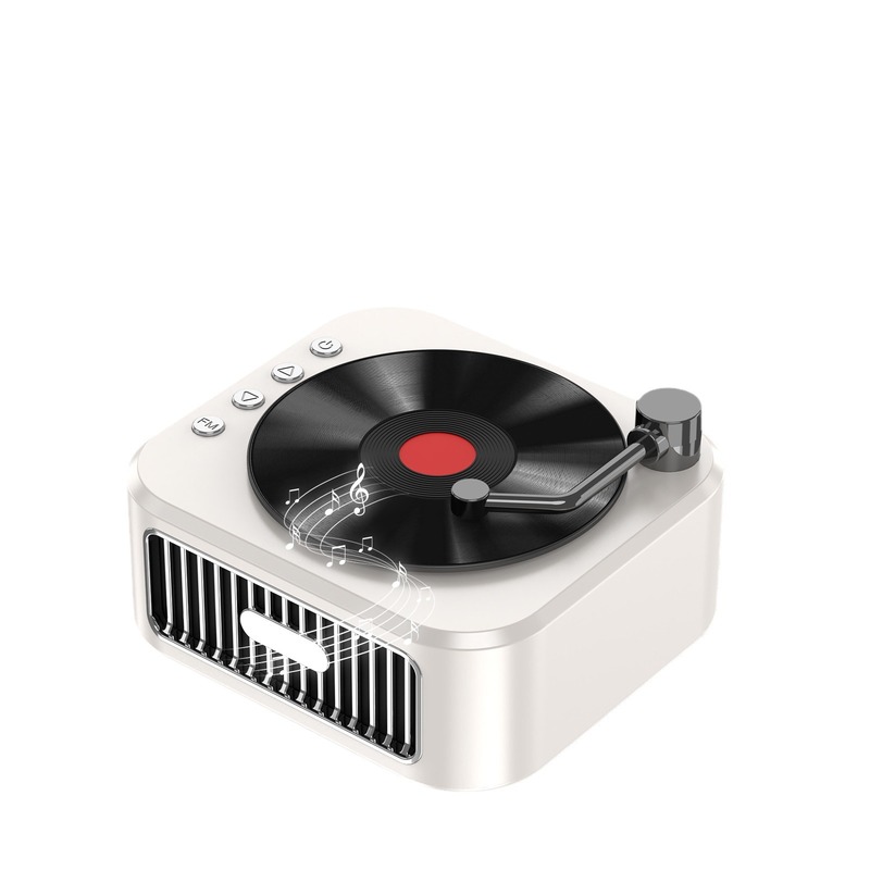 高音質黒ゴムレコードレトロ音響小型無線bluetoothスピーカー重低音ポータブルbluetooth小型音響|undefined