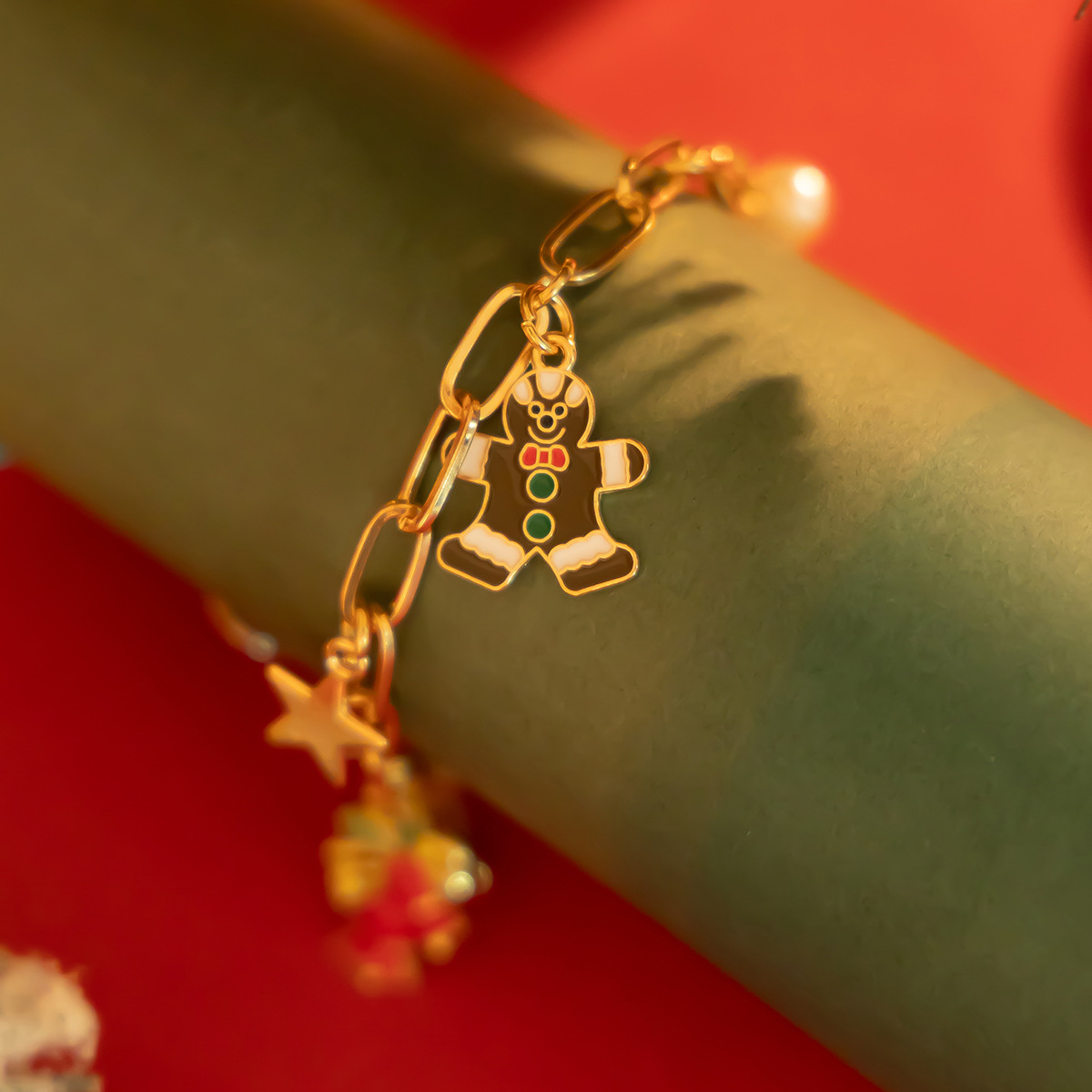 Bijoux de Noël mode cloche arbre de Noël collier lumière luxe style métal clavicule chaîne ensemble_voghion.com