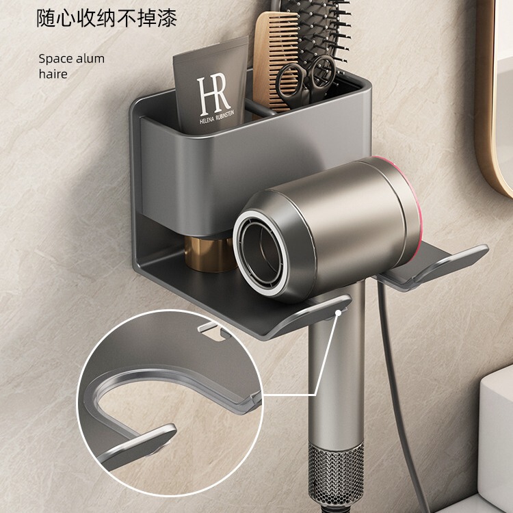 ドライヤーホルダー穴なしトイレ壁掛け式ヘアドライヤースタンド浴室風筒収納棚ハンガー|undefined
