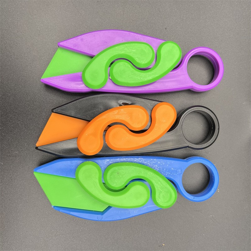 Cuchillo de rábano 3D cuchillo de gravedad descompresión empuje tarjetas juguetes pequeños cuchillo de ventilación interesante tendencia caliente