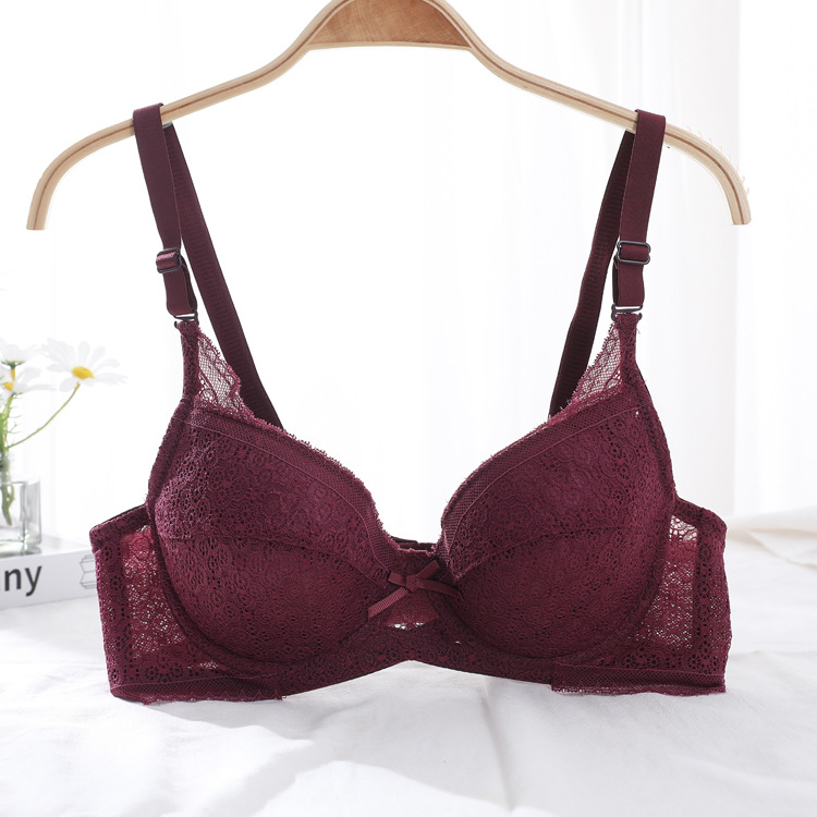 Shantou sujetador de encaje sexy sin esponja ultra delgada ropa interior transpirable y cómoda ajustable para mujeres sujetador anti-caída