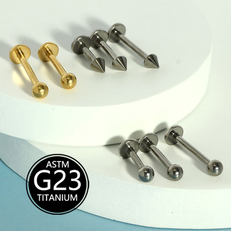 Labret piercing jewelry detail image