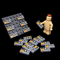 Building Block Printed Instrument Button 3069 Machine Pattern Accessory 1*2 Assembly MOC Model Toy Compatible with LEGO