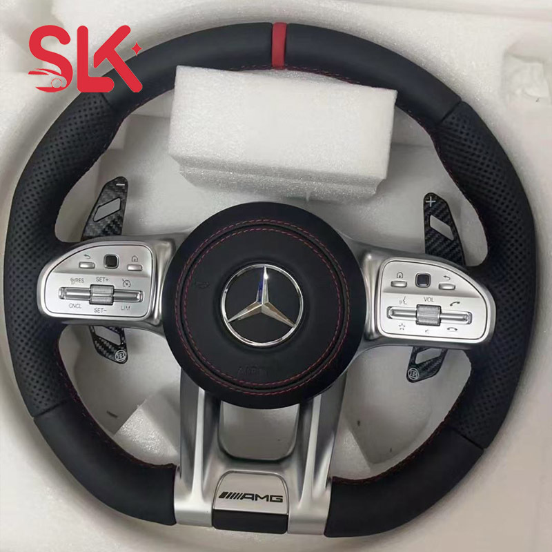 Actualización del conjunto del volante de automóvil deportivo de cuero de Mercedes-Benz AMG W204W205W212W para instalación no destructiva de automóviles