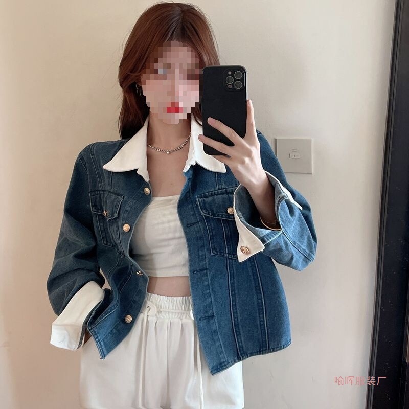 Women's Short Denim Jacket 2026 New Spring and Autumn Style for Petite Figures, Unique and Trendy Cardigan Top by Yuhui