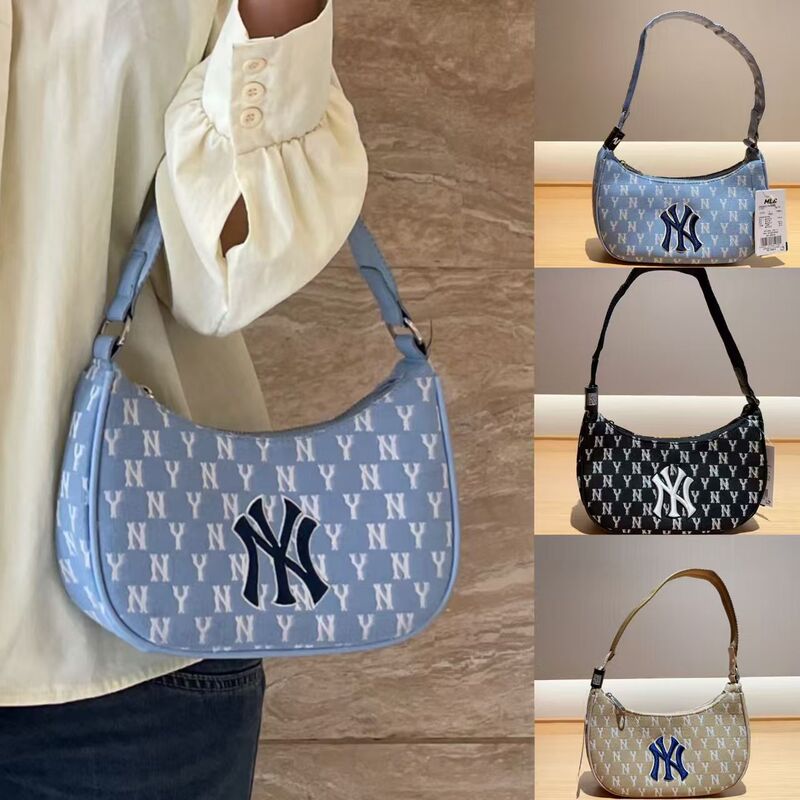 Korean Mlb New Classic Underarm Bag Ny Yankees Embroidered Vintage Monogram Shoulder Casual Dumpling Bag Handbag