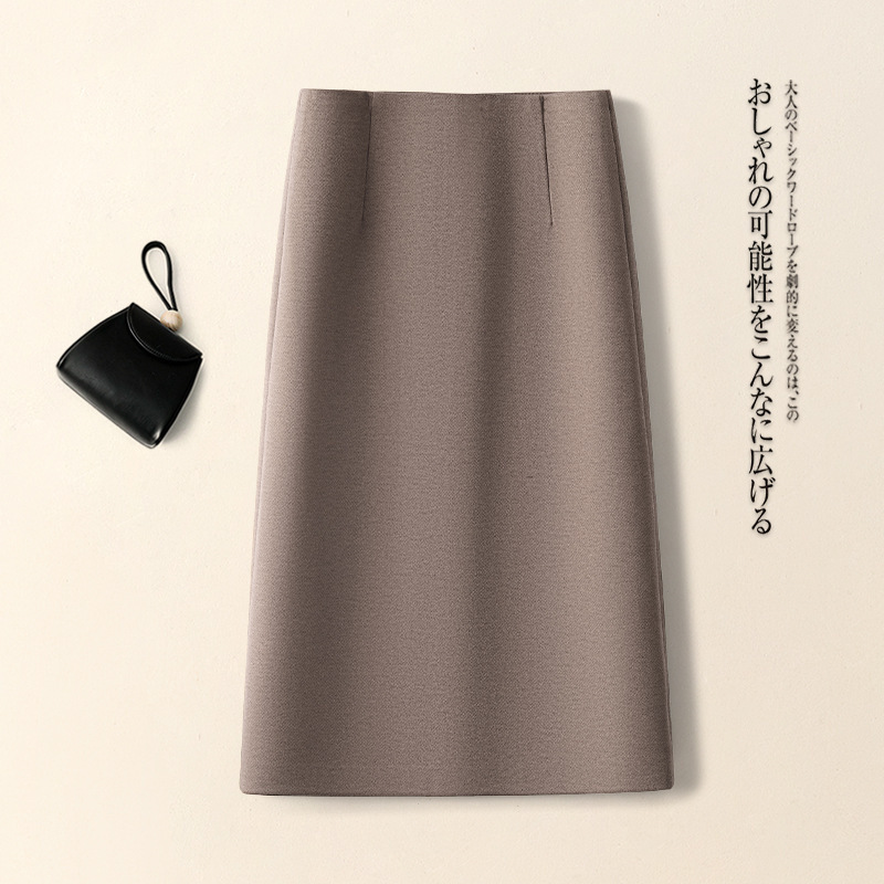 黑色a字半身裙女秋季2025新款高级感职业直筒裙西装裙显瘦包臀裙|undefined