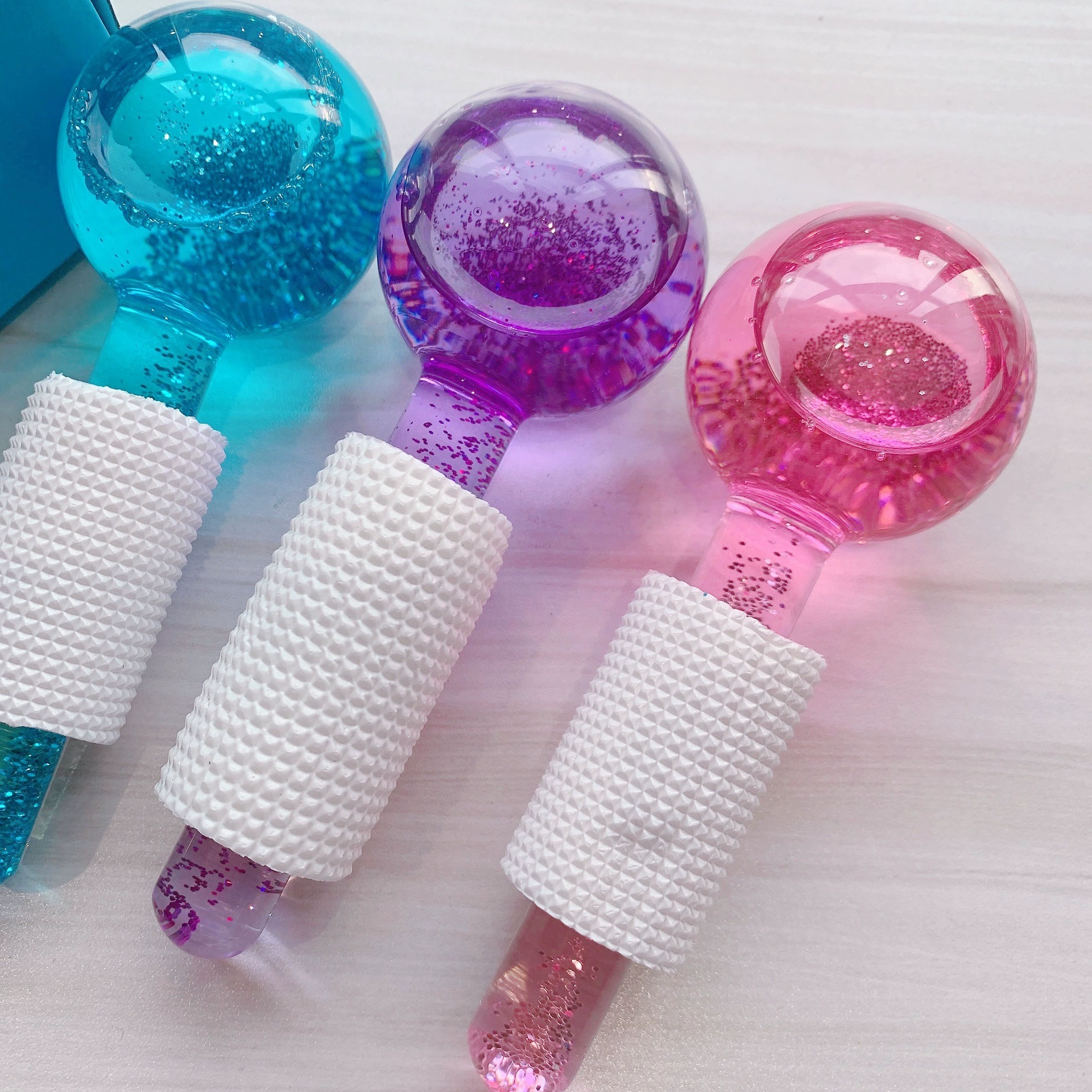 Трансграничный ледяной шар Amazon, косметический шар, розовый хрустальный ледяной шар, ледяная терапия, массаж лица, стеклянный косметический шар, ледяной волновой шар