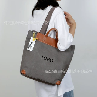 复古日系帆布托特包手拎袋女包秋冬新款大容量休闲通勤单肩斜挎包