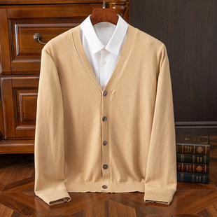 Classic V-neck Cardigan Men's Knitwear Loose Korean Fashionable All-match Sweater Coat Top Cardigan
