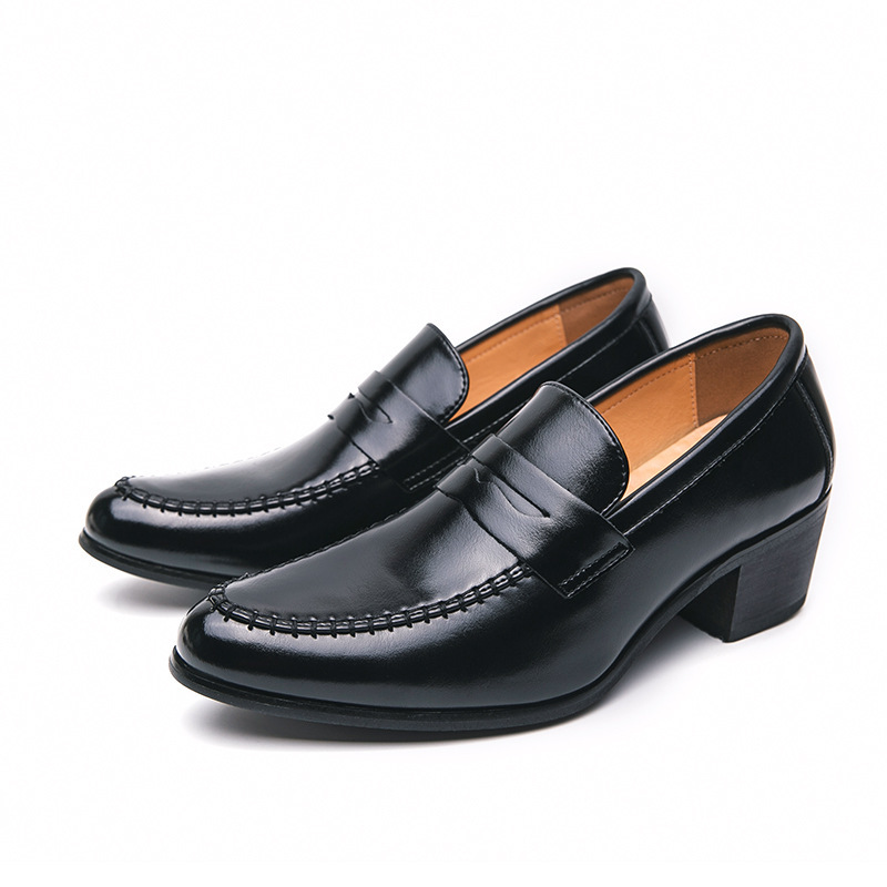 Comercio exterior transfronterizo nuevo estilo retro zapatos de hombre de tacón alto moda zapatos de cuero de negocios europeos y estadounidenses zapatos de cuero de moda image 6
